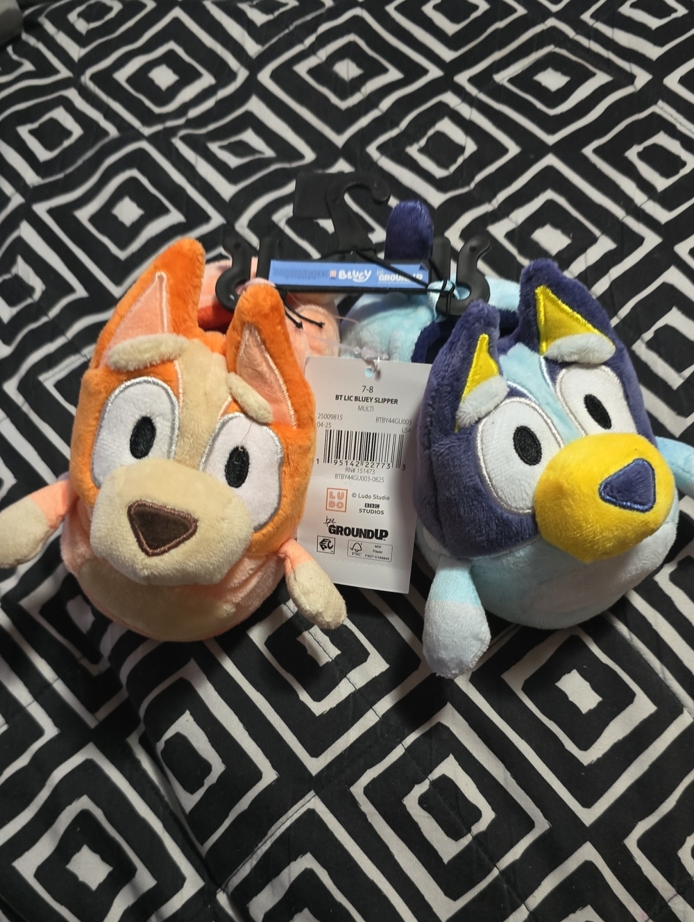 Bluey Character Plush Slipper Set — Orange & Light Blue
